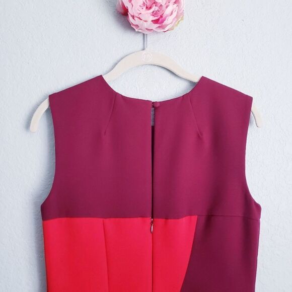 Milly Burgundy and Red Colorblock Dress - Picture 7 of 9